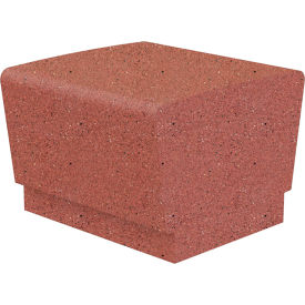 Our Town Concrete Bench, 24"L x 24"W x 18"H, Brick Red