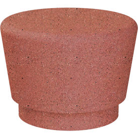 Our Town Single Round Concrete Bench, 24" Dia. x 18"H, Brick Red