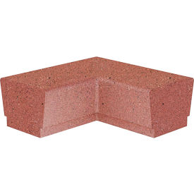 Our Town 90 Degree Concrete Square Corner Bench, 48"L x 48"W x 18"H, Brick Red