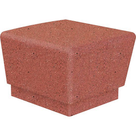 Our Town Concrete Square End Bench, 24"L x 24"W x 18"H, Brick Red