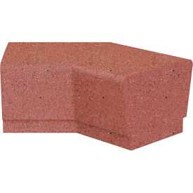 Our Town 45 Degree Concrete Square Corner Bench, 48"L x 24"W x 18"H, Brick Red