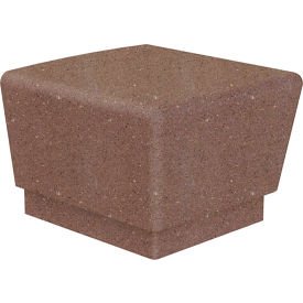 Our Town Concrete Square End Bench, 24"L x 24"W x 18"H, Brown