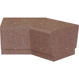 Our Town 45 Degree Concrete Square Corner Bench, 48"L x 24"W x 18"H, Brown