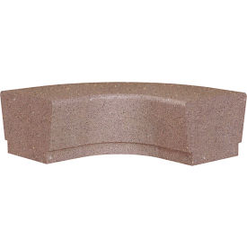 Our Town 90 Degree Concrete Curve Corner Bench, 48"L x 48"W x 18"H, Brown