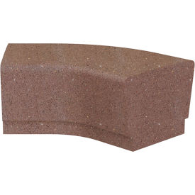 Our Town 45 Degree Concrete Curve Corner Bench, 48"L x 24"W x 18"H, Brown