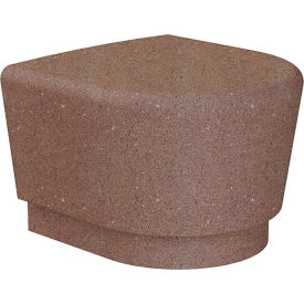 Our Town Concrete Curve End Bench, 24"L x 24"W x 18"H, Brown