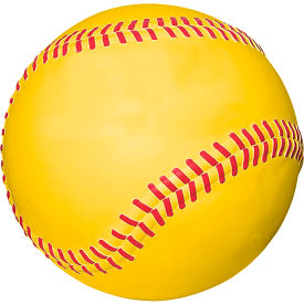 Baseball/Softball Concrete Bollard, 24" Dia. x 24"H, Yellow/Red