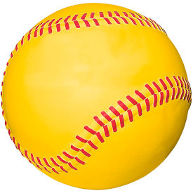 Baseball/Softball Concrete Bollard, 36" Dia. x 36"H, Yellow/Red