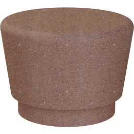 Our Town Single Round Concrete Bench, 24" Dia. x 18"H, Brown