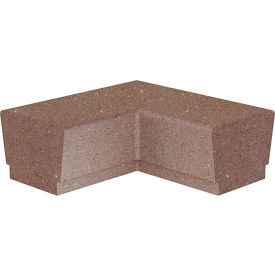 Our Town 90 Degree Concrete Square Corner Bench, 48"L x 48"W x 18"H, Brown