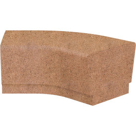 Our Town 45 Degree Concrete Curve Corner Bench, 48"L x 24"W x 18"H, Sand