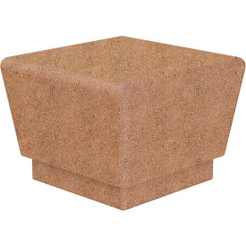 Our Town Single Square Concrete Bench, 24"L x 24"W x 18"H, Sand