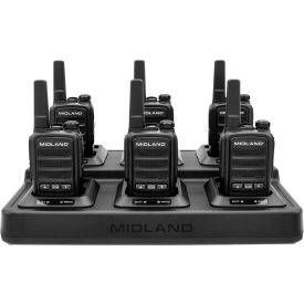 BizTalk FRS Heavy Duty Business Radio, Analog, 22 Channels, 2 Watts, Black, Pack of 6