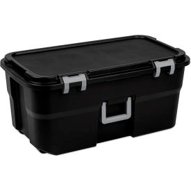Plastic Footlocker with Latched Lid, 22 Gal Cap, 31-1/4"L x 17-7/8"W x 13-7/8"H, Black