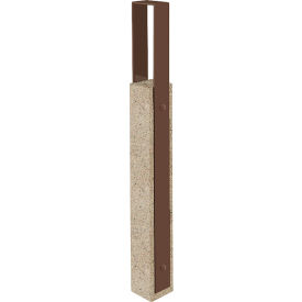 Collaboration Vault Bike Bollard, Tall/Square, 2-Bike Capacity, Gray/Brown