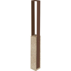 Collaboration Vault Bike Bollard, Medium/Square, 2-Bike Capacity, Gray/Brown