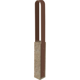 Collaboration Vault Bike Bollard, Medium/Rounded, 2-Bike Capacity, Gray/Brown