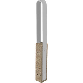 Collaboration Vault Bike Bollard, Medium/Rounded, 2-Bike Capacity, Gray/Aluminum