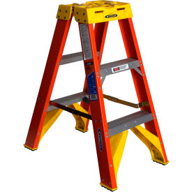 3' Type 1A Fiberglass Twin Ladder, 300 lb Capacity