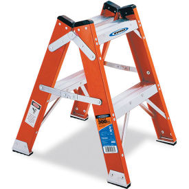 2' Type 1A Fiberglass Twin Step Stool, 300 lb. Capacity