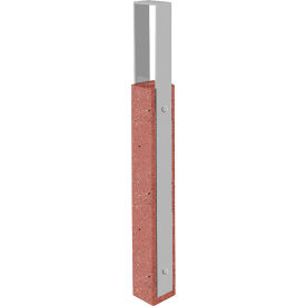 Collaboration Vault Bike Bollard, Tall/Square, 2-Bike Capacity, Brick Red/Aluminum