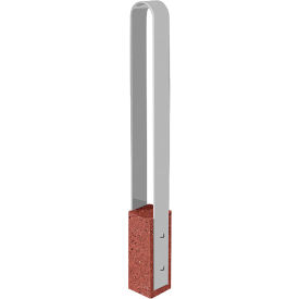 Collaboration Vault Bike Bollard, Short/Rounded, 2-Bike Cap., Brick Red/Aluminum