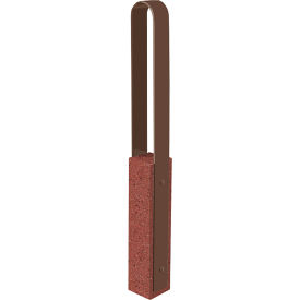 Collaboration Vault Bike Bollard, Medium/Rounded, 2-Bike Capacity, Brick Red/Brown