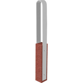 Collaboration Vault Bike Bollard, Medium/Rounded, 2-Bike Cap., Brick Red/Aluminum