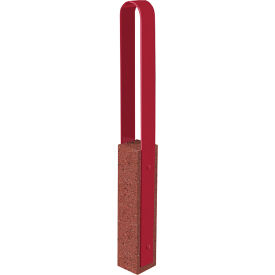 Collaboration Vault Bike Bollard, Medium/Rounded, 2-Bike Cap., Brick Red/Fireweed