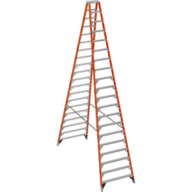 20' Type 1A Fiberglass Twin Ladder, 300 lb Capacity