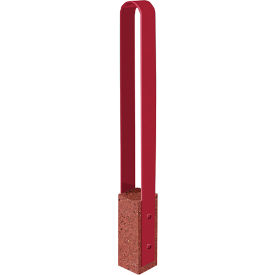 Collaboration Vault Bike Bollard, Short/Rounded, 2-Bike Cap., Brick Red/Fireweed