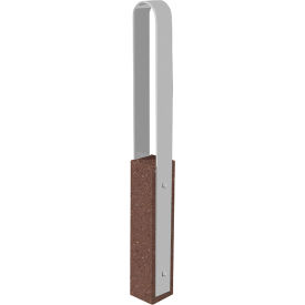 Collaboration Vault Bike Bollard, Medium/Rounded, 2-Bike Capacity, Brown/Aluminum