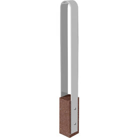 Collaboration Vault Bike Bollard, Short/Rounded, 2-Bike Capacity, Brown/Aluminum
