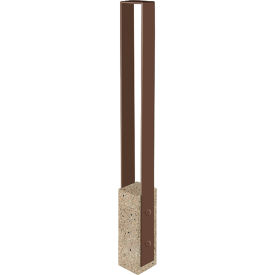 Collaboration Vault Bike Bollard, Short/Square, 2-Bike Capacity, Gray/Brown