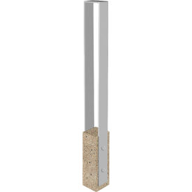 Collaboration Vault Bike Bollard, Short/Square, 2-Bike Capacity, Gray/Aluminum