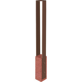 Collaboration Vault Bike Bollard, Short/Square, 2-Bike Capacity, Brick Red/Brown