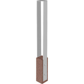Collaboration Vault Bike Bollard, Short/Square, 2-Bike Capacity, Brown/Aluminum