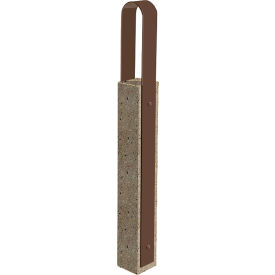 Collaboration Vault Bike Bollard, Tall/Rounded, 2-Bike Capacity, Gray/Brown