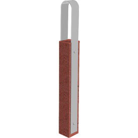 Collaboration Vault Bike Bollard, Tall/Rounded, 2-Bike Cap., Brick Red/Aluminum