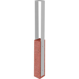 Collaboration Vault Bike Bollard, Medium/Square, 2-Bike Cap., Brick Red/Aluminum