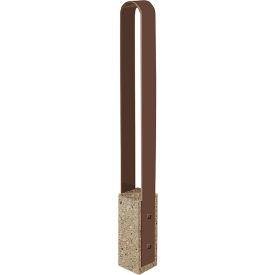 Collaboration Vault Bike Bollard, Short/Rounded, 2-Bike Capacity, Gray/Brown