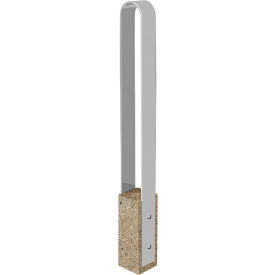 Collaboration Vault Bike Bollard, Short/Rounded, 2-Bike Capacity, Gray/Aluminum