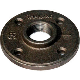 1/4" 150lb Black Malleable Iron Floor Flange, 150-300 PSI