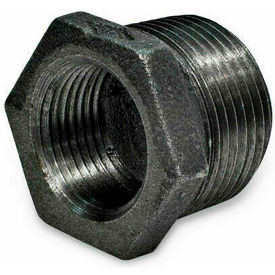 1-1/4" x 1" 150lb Black Malleable Iron Hex Bushing, 150-300 PSI