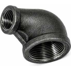 3/4" x 1/2" 150lb Black Malleable Iron 90 Degree Reducing Street Elbow, 150-300 PSI