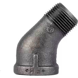 1-1/2" 150lb Black Malleable Iron 45 Degree Street Elbow, 150-300 PSI