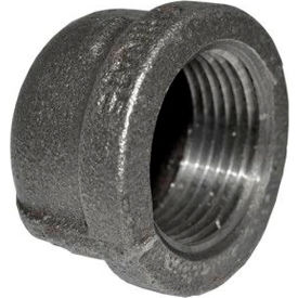 2" 150lb Black Malleable Iron Round Cap, 150-300 PSI