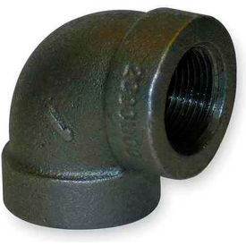 1-1/2" 300lb Black Malleable Iron 90 Degree Elbow, 350-600 PSI