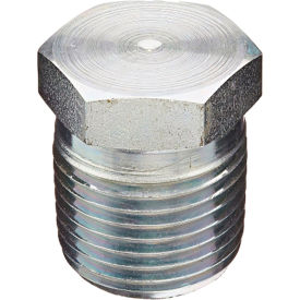3/8" Zinc Plated Galvanized Merchant Steel Hex Head Solid Plug, 150-300 PSI
