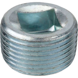 1/2" Zinc Plated Galvanized Merchant Steel Square Socket Plug, 150-300 PSI